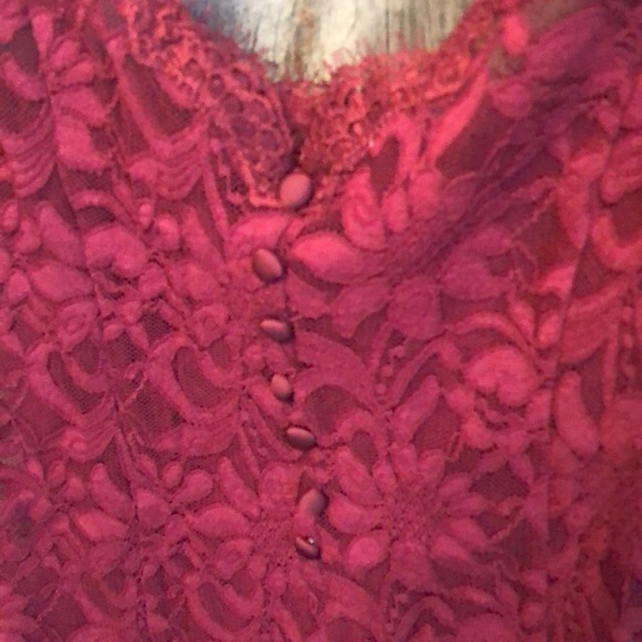 Free People Intimately Bedroom Date Lace Bodysuit Red Medium - Picture 4 of 16